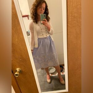 Elegant Blue Lace Skirt
